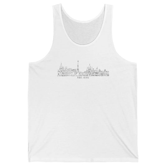 Paris Eiffel Tower Souvenir Travel France Gift Paris Skyline Unisex Jersey Tank