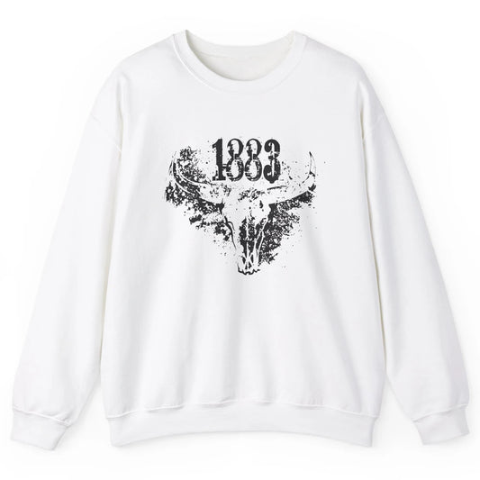 Retro Bull Skull 1883 Country Year Cowboys Western Country Unisex Crewneck Sweatshirt