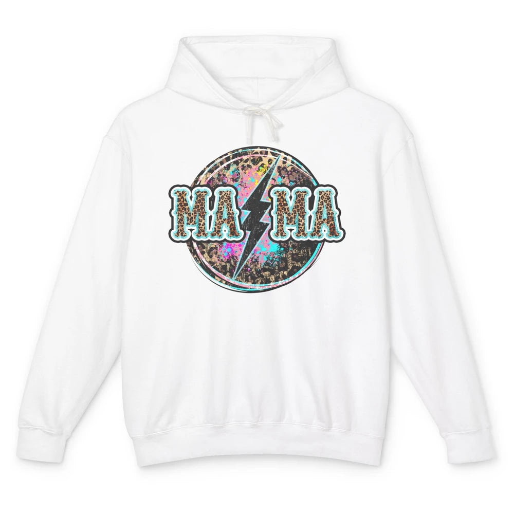Retro Leopard Mama Lightning Bolt Western Country Bad Moms Unisex Lightweight Hoodie