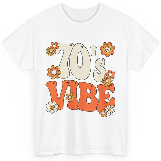 Retro 70s Vibe Groovy Smile Daisy Hippie Positive 1970 Party Classic Unisex T-Shirt