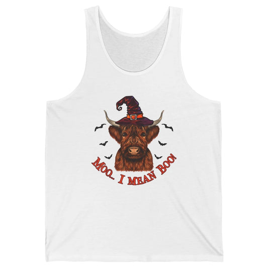 Funny Moo I Mean Boo Ghost Cow Spooky Farm Witch Halloween Unisex Jersey Tank