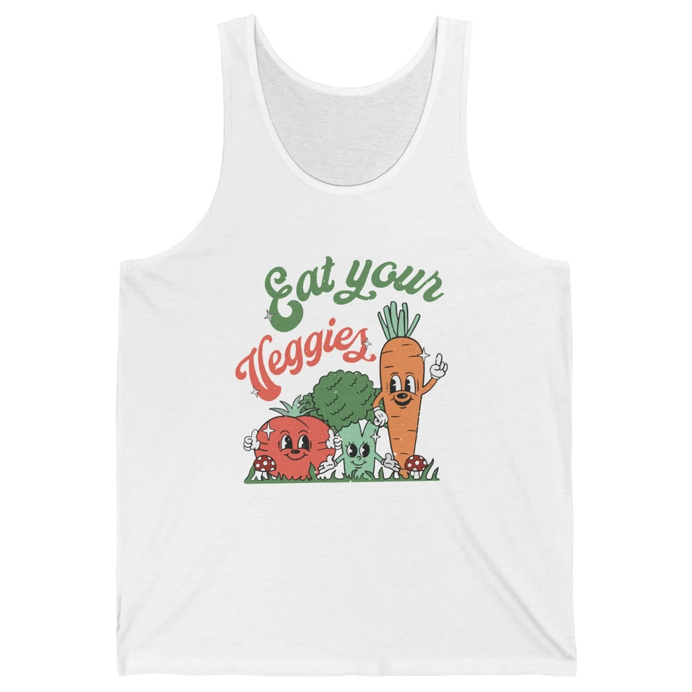 Retro Farm Fruit Eat Your Veggies Tomato Carrot Vegan Farmer Unisex Jersey Tank