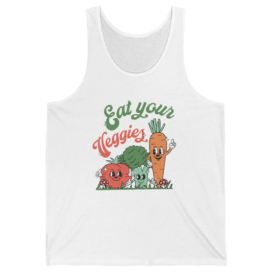 Retro Farm Fruit Eat Your Veggies Tomato Carrot Vegan Farmer Unisex Jersey Tank
