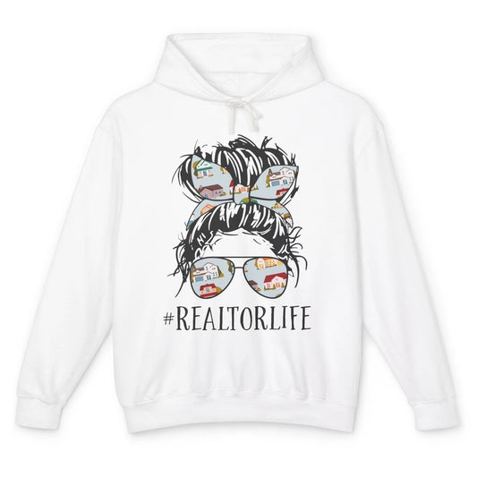 Realtor Life Messy Bun Real Estate Agent Housing Investment Unisex Lightweight Hoodie