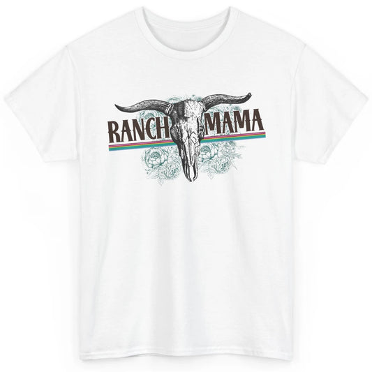 Retro Ranch Mama Highland Cow Skull Western Country Cowboy Classic Unisex T-Shirt