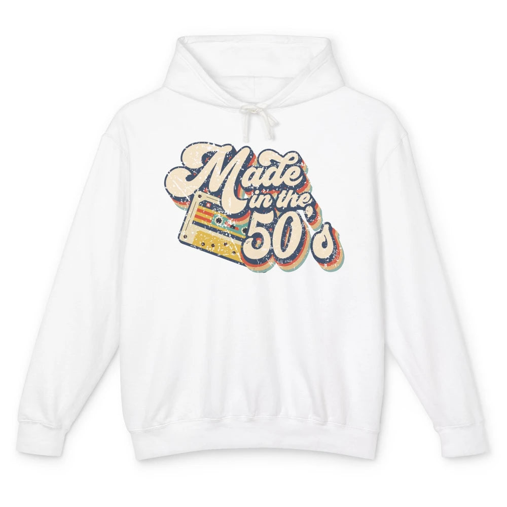 Retro Cassette Made In The 50's 1950s Born Birthday Day Gift Unisex Lightweight Hoodie