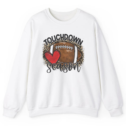 Retro Leopard Football Touchdown Season Football Player Gift Unisex Crewneck Sweatshirt