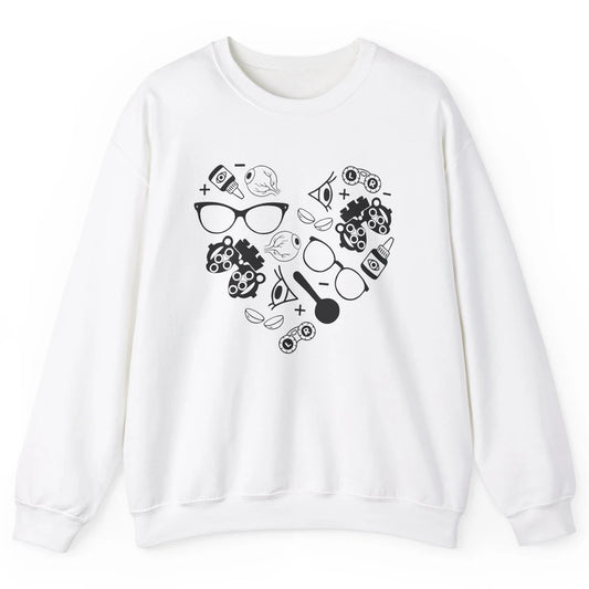 Optometry Ophthalmic Technician Symbols Heart Optician Life Unisex Crewneck Sweatshirt