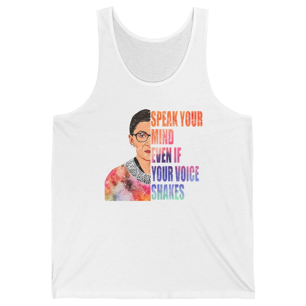 Retro Notorious RBG Speak Your Mind Even If Your Voice Shake Unisex Jersey Tank