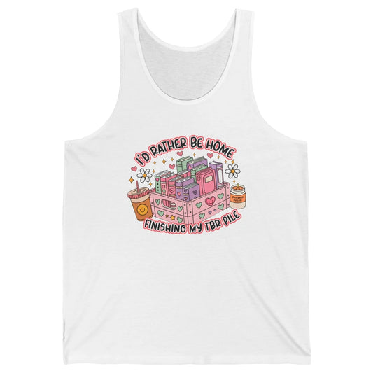 Retro Groovy TBR Book Readers Be Home Finishing My TBR Pile Unisex Jersey Tank