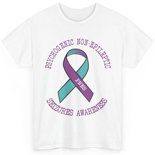 Psychogenic Non-epileptic Seizures PNES Purple Teal Ribbon Classic Unisex T-Shirt