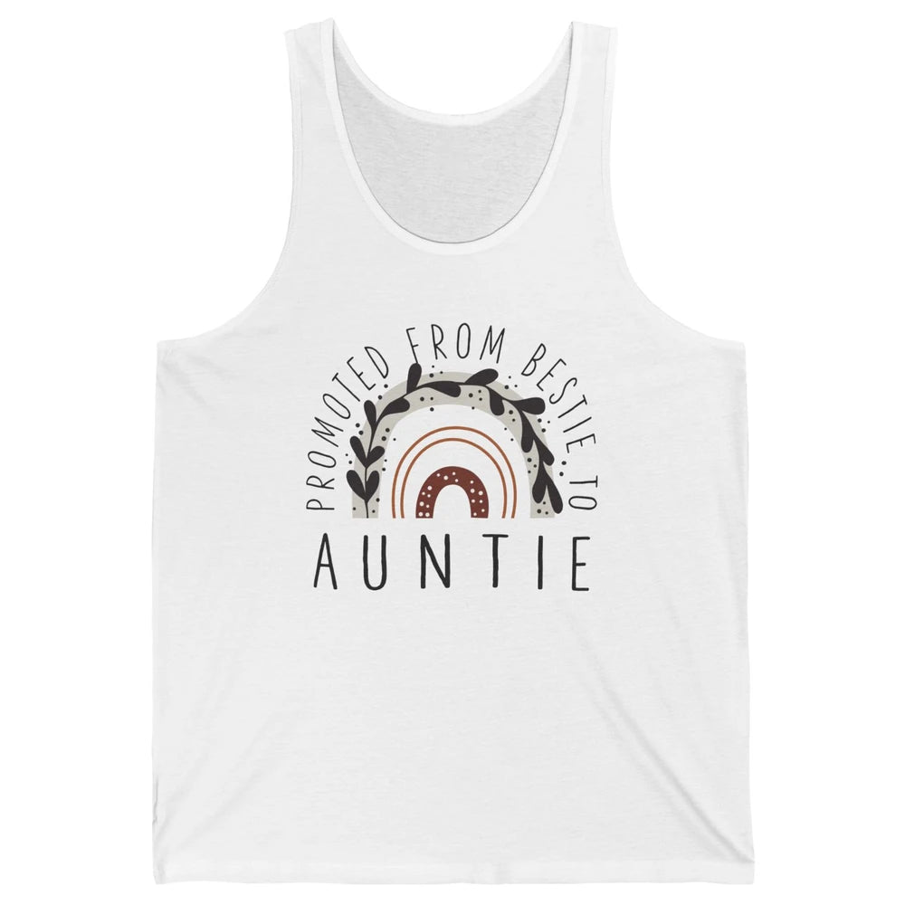Rainbow Promoted From Bestie To Auntie Pregnancy Reveal Gift Unisex Jersey Tank