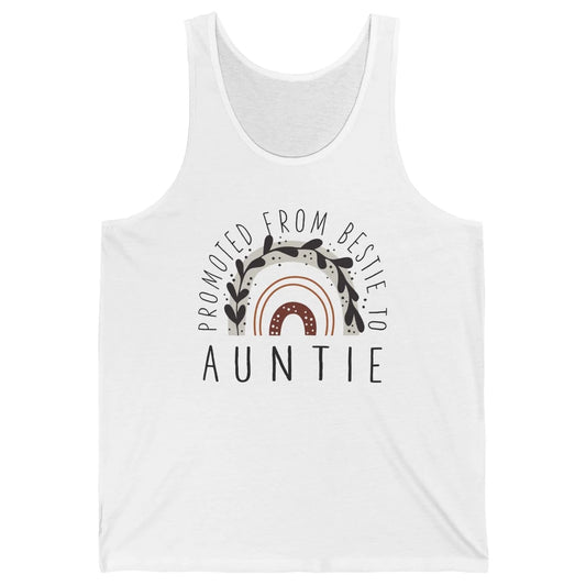 Rainbow Promoted From Bestie To Auntie Pregnancy Reveal Gift Unisex Jersey Tank