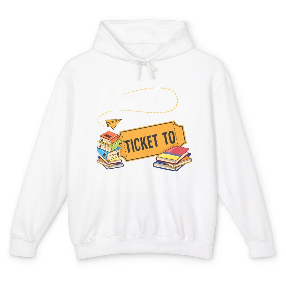 Reading Is Ticket To Adventure Book Lovers Reading Librarian Unisex Lightweight Hoodie