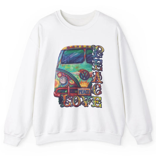 Peace And Love Hippie Van Peacemobile Vintage Gift Camping Unisex Crewneck Sweatshirt