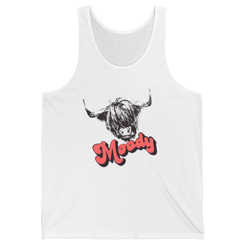 Retro Highland Heifer Moody Southern Cow Head Western Heifer Unisex Jersey Tank