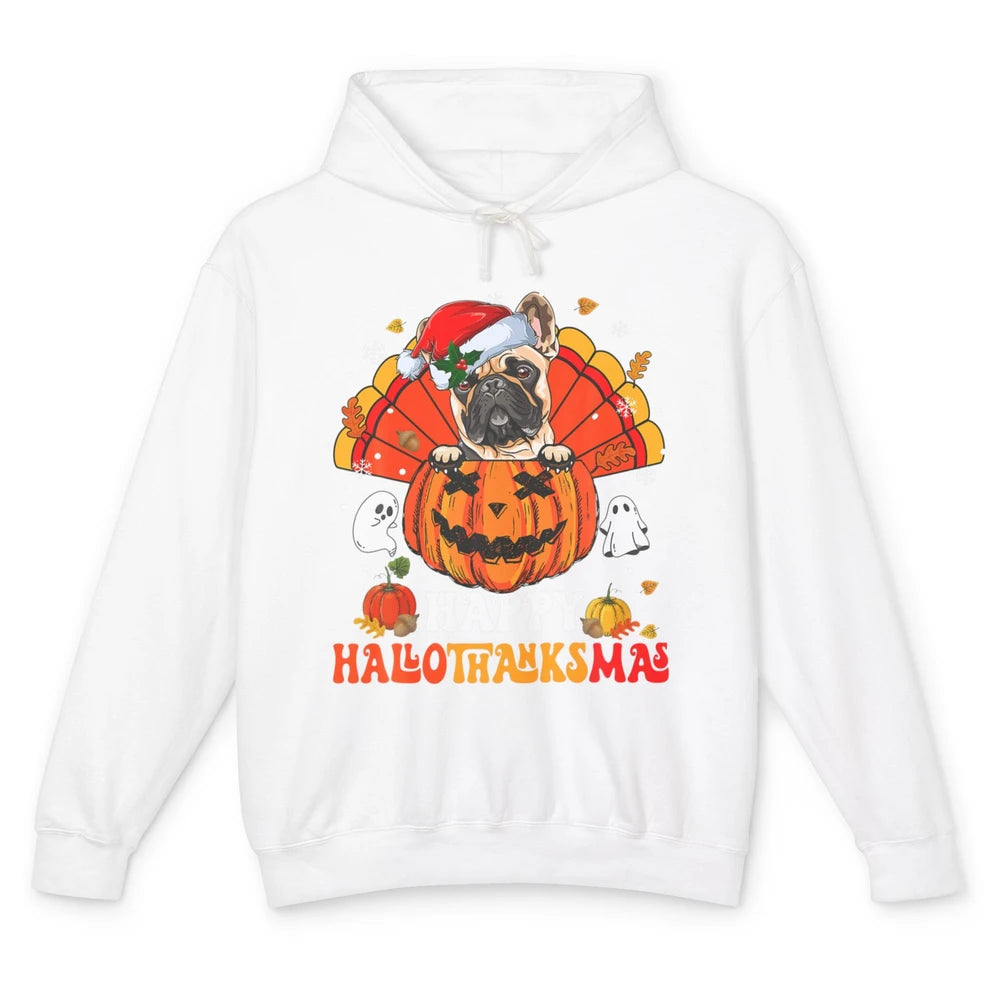 Mummy French Bulldog Dog Witch Happy Halloween Spooky Season Unisex Lightweight Hoodie