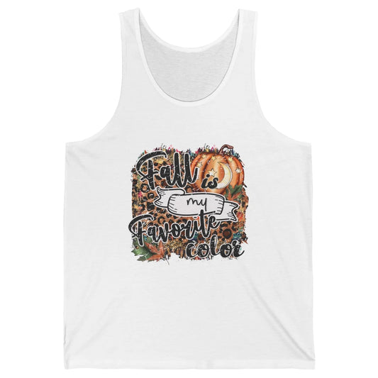 Retro Pumpkin Fall Is My Favorite Color Leopard Autumn Gift Unisex Jersey Tank