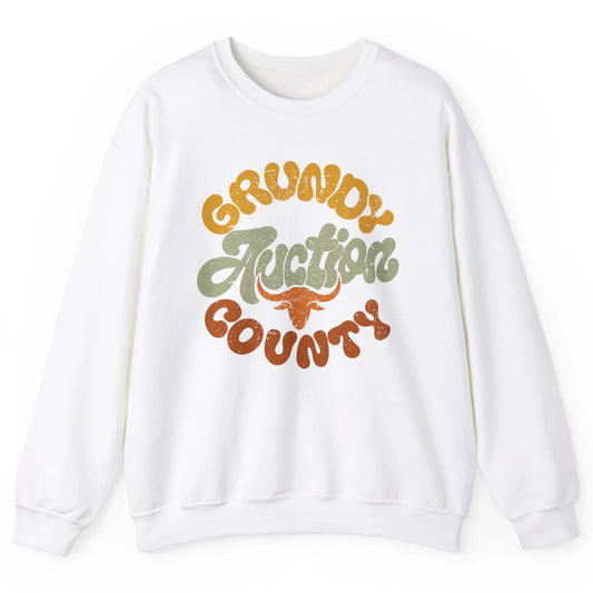 Retro Cow Cattle Grundy County Auction Western Country Farm Unisex Crewneck Sweatshirt