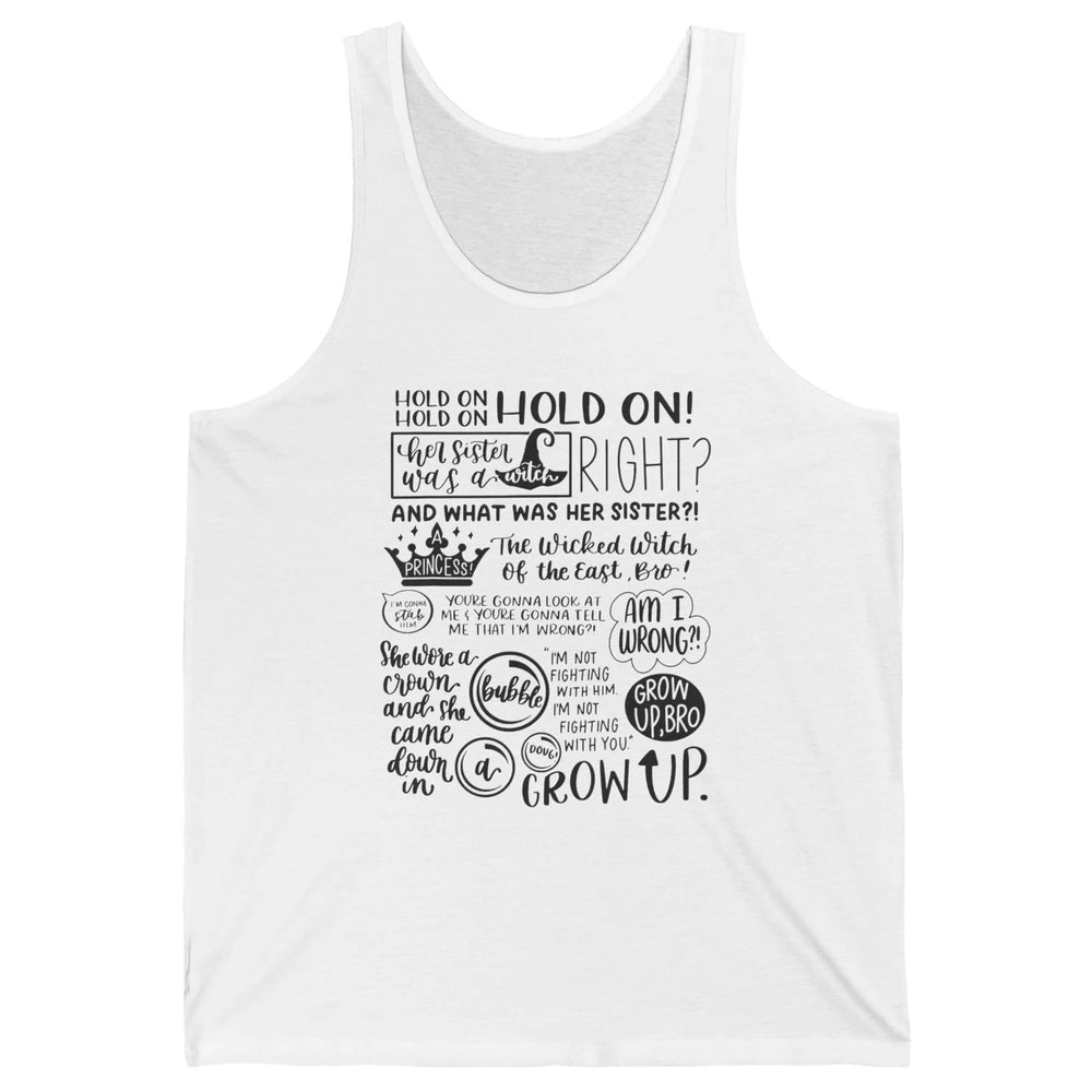 Funny Her Sister Was A Witch Boo Halloween Spooky Minimalist Unisex Jersey Tank