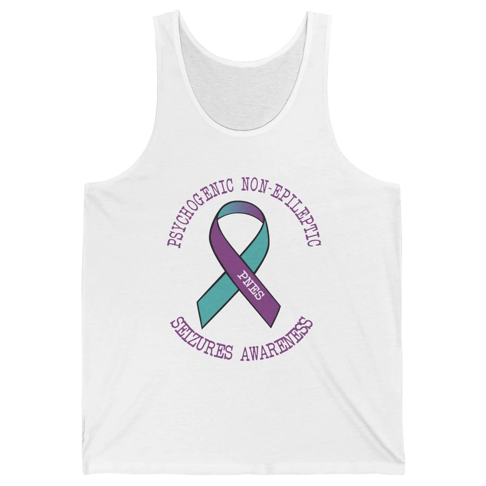 Psychogenic Non-epileptic Seizures PNES Purple Teal Ribbon Unisex Jersey Tank