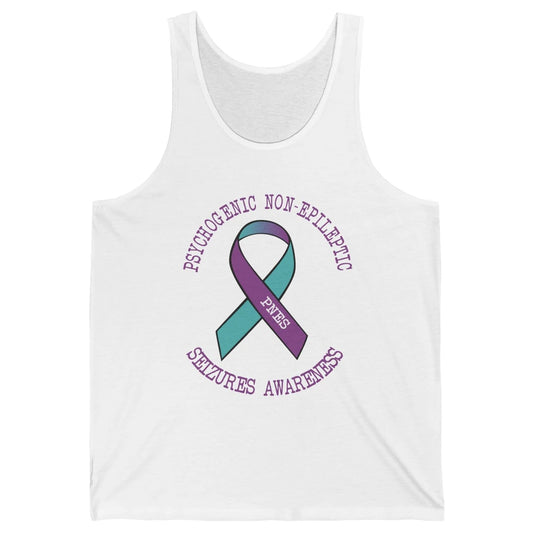 Psychogenic Non-epileptic Seizures PNES Purple Teal Ribbon Unisex Jersey Tank