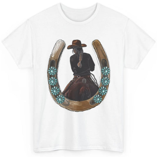 Retro Cowgirl Horseshoe Rodeo Western Cowgirl Peace Lovers Classic Unisex T-Shirt