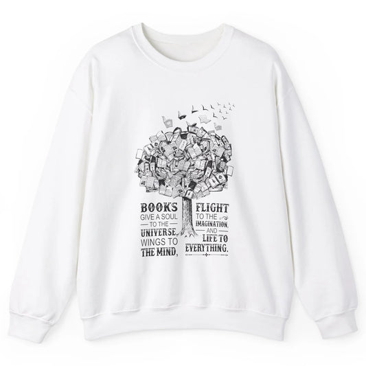 Retro Book Lovers Book Gives A Soul Reading Tree Bookworm Unisex Crewneck Sweatshirt
