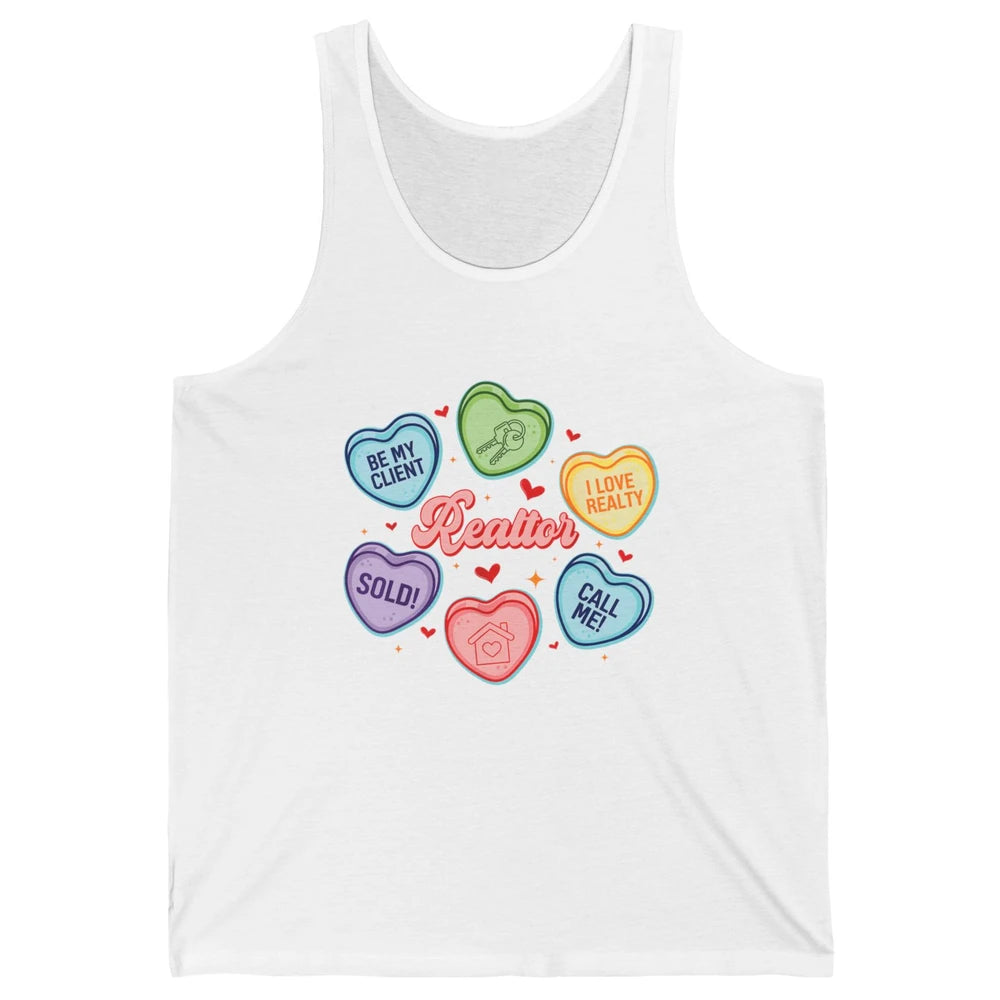 Heart Candy Valentines Day Funny Real Estate Be Mine Realtor Unisex Jersey Tank