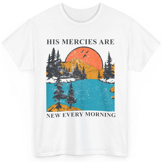 Retro Mountain His Mercies Are New Every Morning Christian Classic Unisex T-Shirt