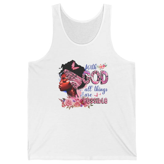 Afro Woman With God All Things Are Possible Bible Religious Unisex Jersey Tank