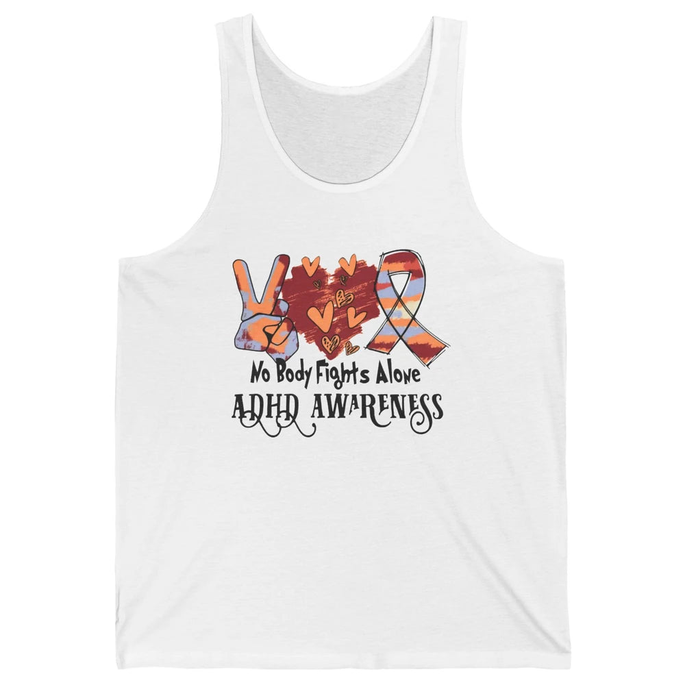 ADHD Awareness Nobody Fights Alone Support ADHD Warrior Unisex Jersey Tank