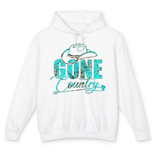 Retro Cowboy Hat Gone Country Western Country Cowgirl Gift Unisex Lightweight Hoodie