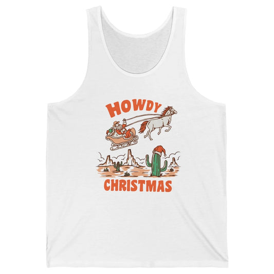 Desert Santa Riding Horse Howdy Christmas Western Country Unisex Jersey Tank