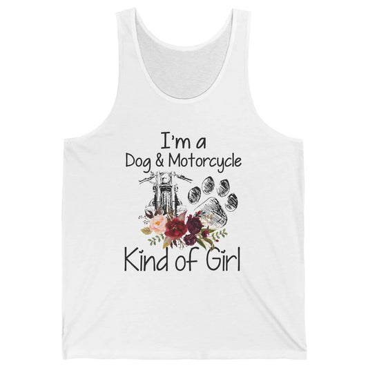 Retro Floral Motorbike I'm Dog Motorcycle Kinda Girl Dog Mom Unisex Jersey Tank