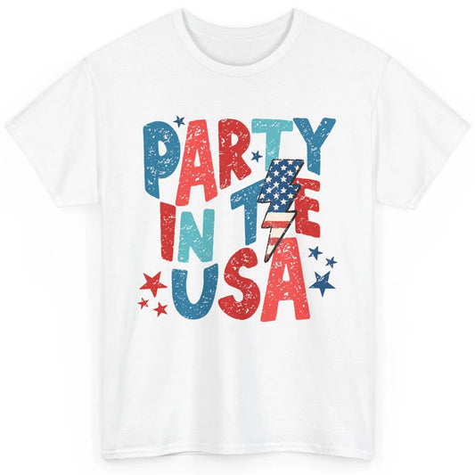 Party In The USA US Flag Lightning Bolt July 4th US Patriot Classic Unisex T-Shirt