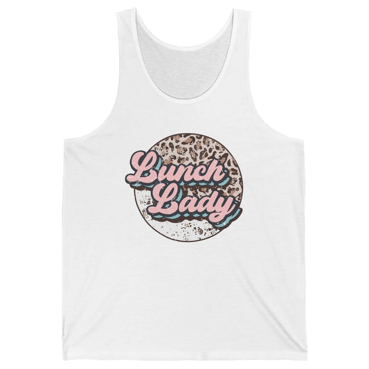 Retro Leopard Lunch Lady Cafeteria Life Lunch Lady Halloween Unisex Jersey Tank