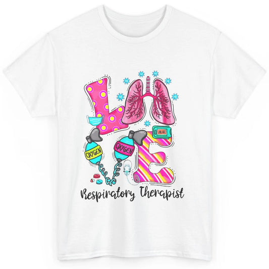 Respiratory Therapist Love Heart Lung Disease Therapy Tools Classic Unisex T-Shirt