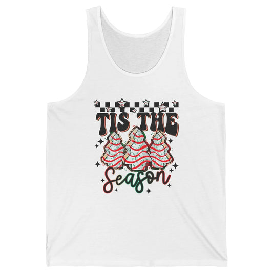 Funny Christmas Tree Cake Tis The Season Debbie Western Xmas Unisex Jersey Tank