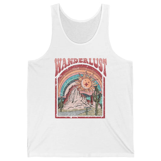 Retro Wanderlust Desert Cactus Wander Boho Adventure Western Unisex Jersey Tank