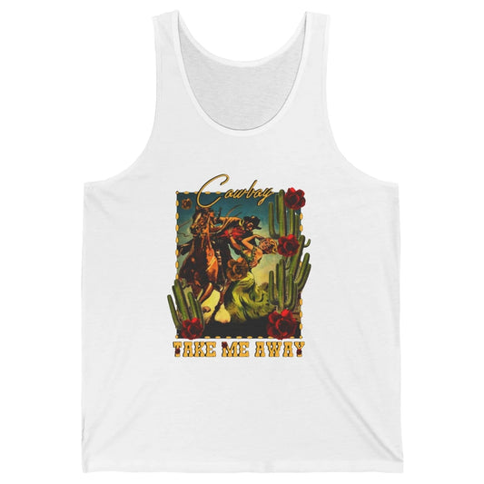 Retro Desert Cowgirl Cowboy Take Me Away Western Country Unisex Jersey Tank