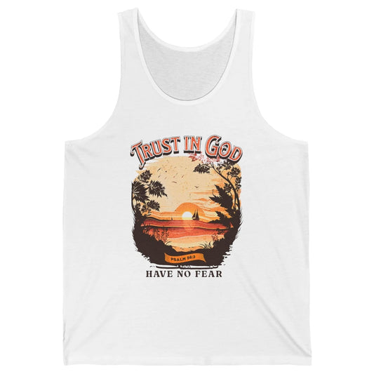 Retro Christian Boho Church Nature Trust In God Have No Fear Unisex Jersey Tank