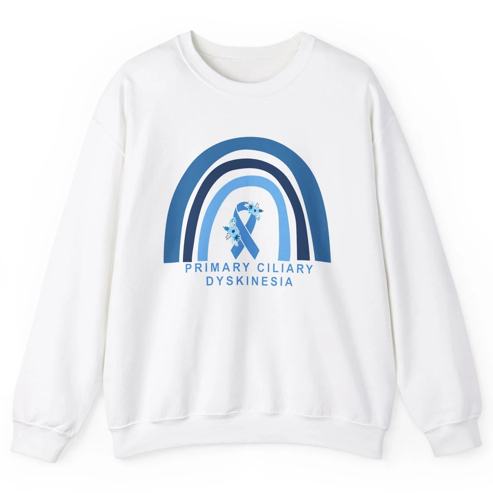 Primary Ciliary Dyskinesia Blue Rainbow Respiratory Diseases Unisex Crewneck Sweatshirt