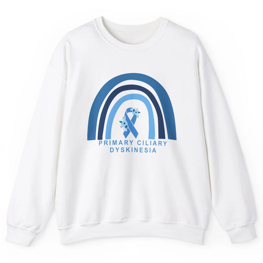 Primary Ciliary Dyskinesia Blue Rainbow Respiratory Diseases Unisex Crewneck Sweatshirt