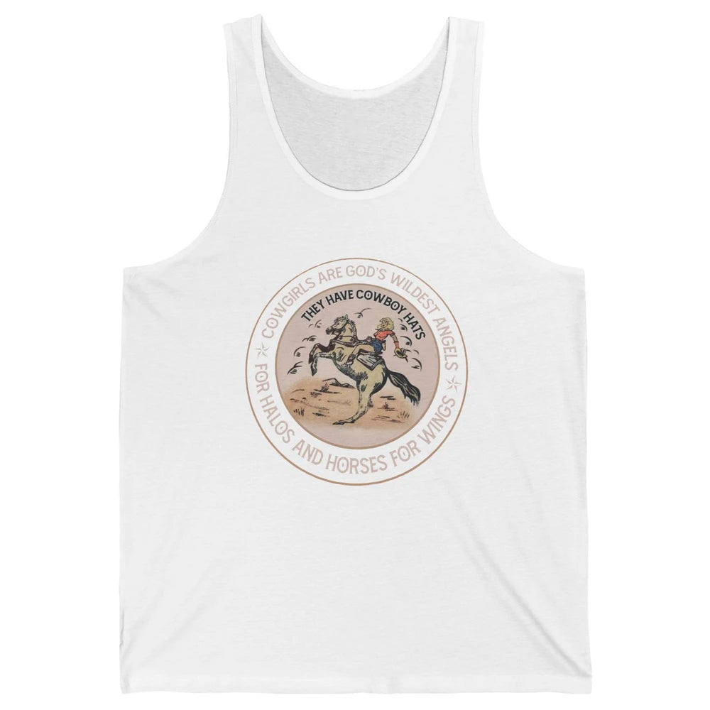 Retro Cowgirls Are God's Wildest Angel Western Country Rodeo Unisex Jersey Tank