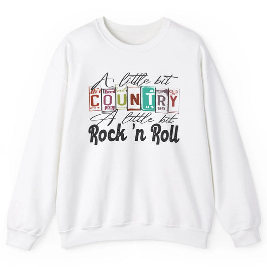 Retro A Little Bit Country A Little Bit Rock n Roll Western Unisex Crewneck Sweatshirt