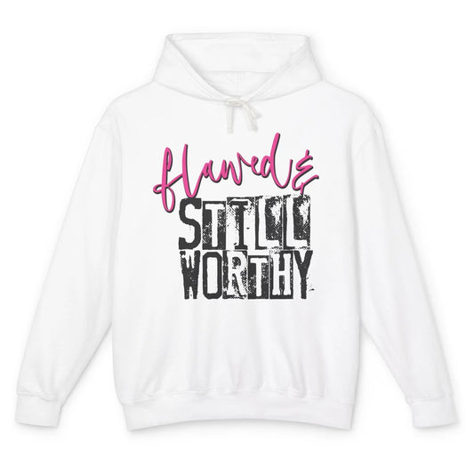 Retro Flawed But Still Worthy Bible Christian Religious Unisex Lightweight Hoodie