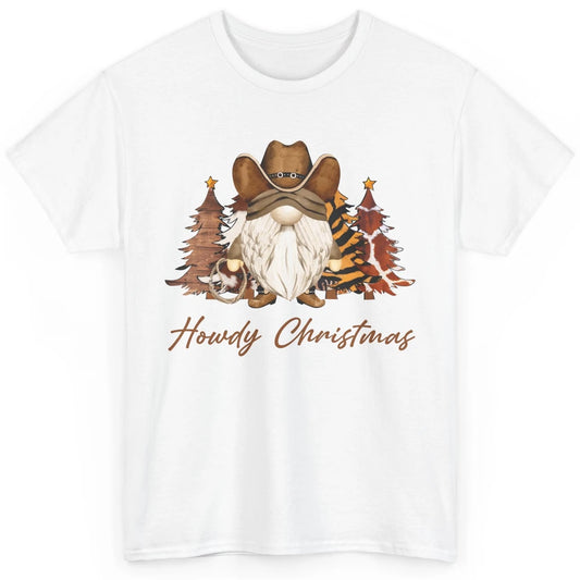 Retro Leopard Cowboy Gnome Howdy Christmas Western Holiday Classic Unisex T-Shirt