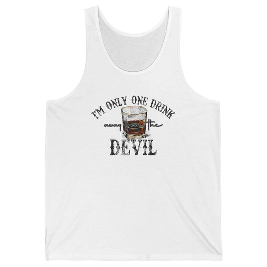Retro Whiskey I'm Only One Drink Away From The Devil Western Unisex Jersey Tank