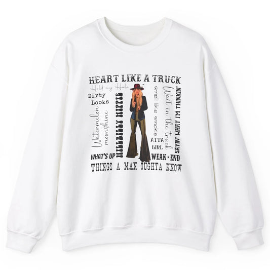 Retro Cowgirl He Said Wait In The Truck Western Country Unisex Crewneck Sweatshirt